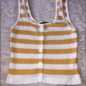 Striped button up tank top